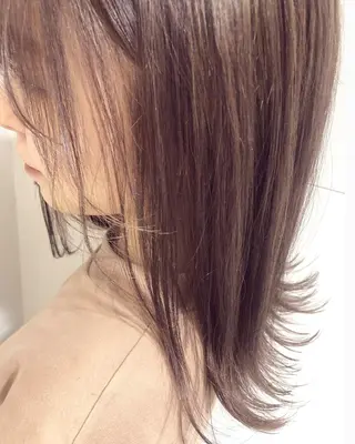 ミディアム やざき ちかのヘアスタイル