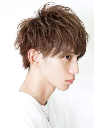 ショート カラー パーマ メンズ 佐伯 りょうのヘアスタイル