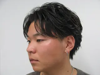 ショート パーマ メンズ 稲村侑斗ダウンパーマ メンズパーマのヘアスタイル