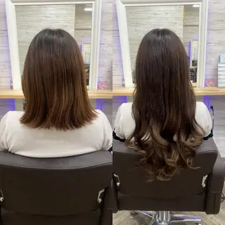 セミロング カラー ヘアアレンジ アイブロウ LAVENDIA 初音のヘアスタイル