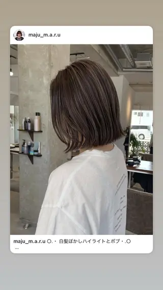 ミディアム 北山／ボブ／レイヤー /maru☺︎のヘアスタイル