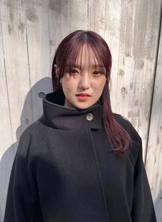 ロング カラー ヘアアレンジ shui/艶カラー ／柔らかストレートのヘアスタイル