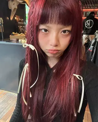 カラー rinka/暖色 ボブカットモデルのヘアスタイル