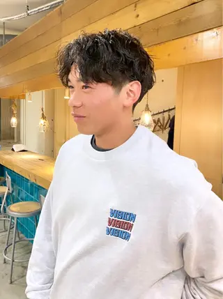 パーマ メンズ 竹内 柚子のヘアスタイル