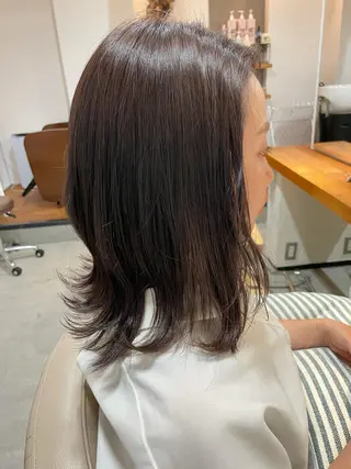 ミディアム カラー HaKU 藤本かすみのヘアスタイル