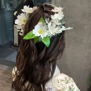 ヘアアレンジ レイヤー/透けカラー アレンジ/篠崎渚彩のヘアスタイル