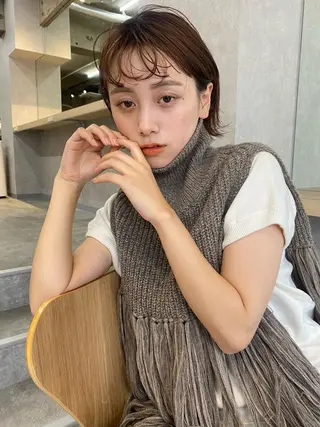ショート パーマ ✳︎透明感カラー✳︎ ボブ✳︎nanaのヘアスタイル