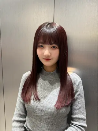ロング カラー 縮毛矯正/髪質改善/ ブリーチ毛/木元渓太のヘアスタイル