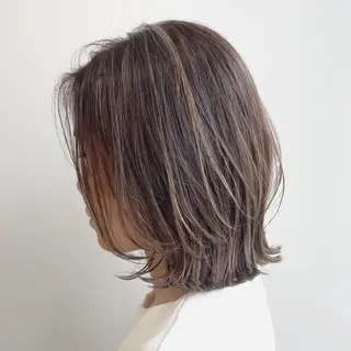 カラー ミディアム カットモデル/ セット/宮里心香のヘアスタイル
