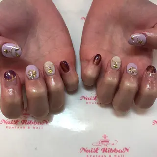 ネイル ネイルリボン 受付スタッフのネイルデザイン