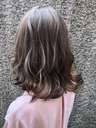 ミディアム カラー ヘアアレンジ 透明感カラー🤎 ゆりのヘアスタイル