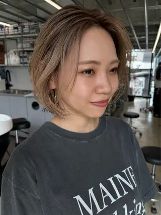 ミディアム カラー 似合わせカット レイヤー/ボブのヘアスタイル