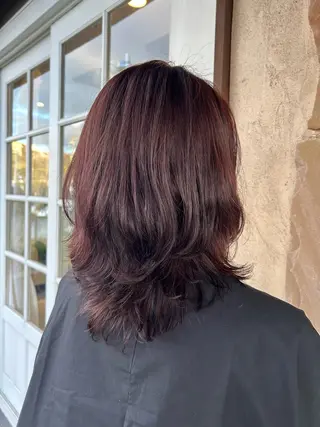 ミディアム カラー 荒木 友那のヘアスタイル