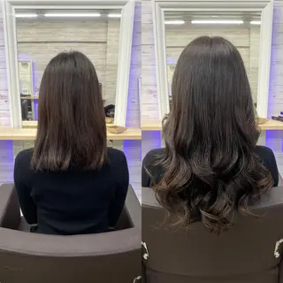 ロング カラー ヘアアレンジ アイブロウ LAVENDIA 初音のヘアスタイル