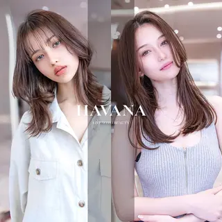 ミディアム カラー HAVANA.天神 【レイヤー/ボブ】のヘアスタイル