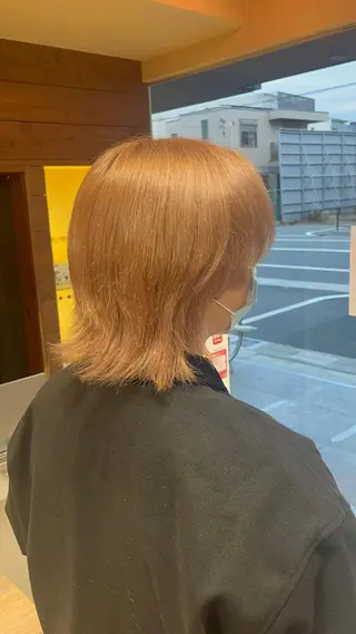 カラー ヘアアレンジ メンズ インナー×縮毛矯正 ピンクカラー澤井里菜のヘアスタイル