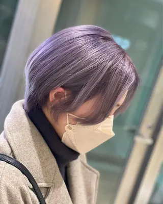 ショート カラー ヘアアレンジ 髪質改善×ハイトーン 中田啄也のヘアスタイル