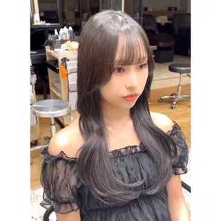 ロング カラー レイヤー/顔まわり/ 透明感カラー/れいなのヘアスタイル
