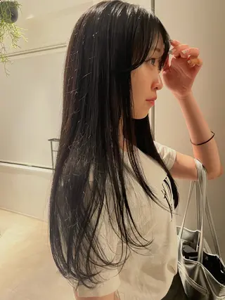 ロング カラー 赤み消しカラー/ ナチュラル/トモキのヘアスタイル
