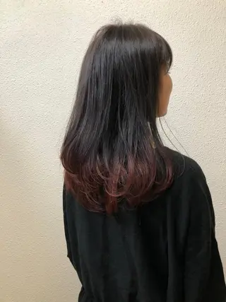 セミロング カラー ツキノキ ミナのヘアスタイル