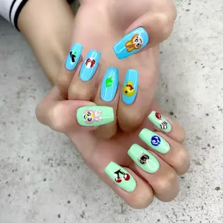 ロング カラー パーマ ヘアアレンジ メンズ キッズ ネイル マツエク・マツパ Salon Ｋのネイルデザイン