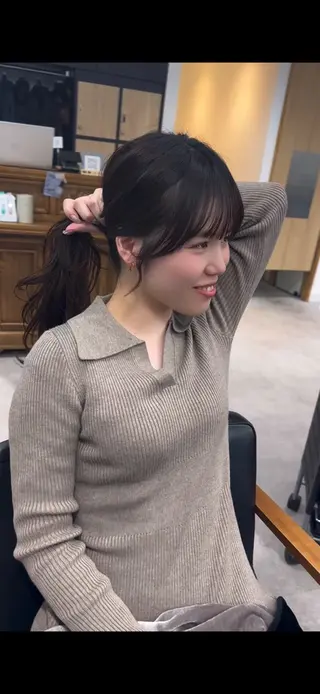 ミディアム カラー パーマ ヘアアレンジ メンズ キッズ レイヤーカット 🌿透け感カラーのヘアスタイル