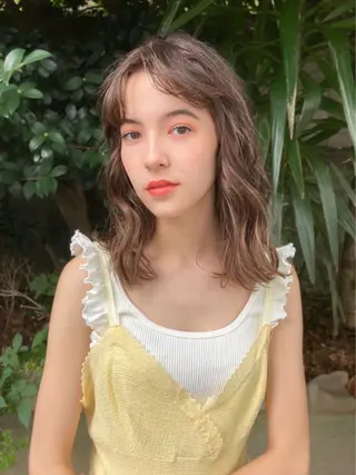 ミディアム カラー お洒落ベージュ🤎 代官山shibukiのヘアスタイル