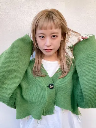 ミディアム カラー ヘアアレンジ 💝髪質改善💝_ chlom🌸春🌸のヘアスタイル