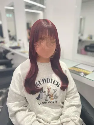 ロング カラー トレンド暖色ヘア🍒 miu🍒のヘアスタイル
