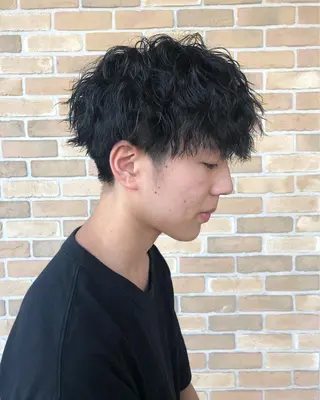 ショート カラー パーマ ヘアアレンジ メンズ ❣️倉敷❣️美髪 カラー能登一成のヘアスタイル