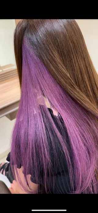 セミロング カラー 【複雑履歴ブリーチ】 中村　玲仁のヘアスタイル