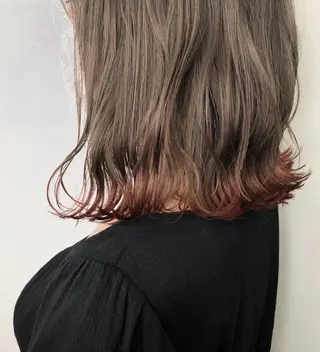 ミディアム カラー メンズ レイヤー ウルフ 弓木啓輔のヘアスタイル