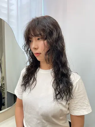 ロング カラー パーマ 早瀬裕之 パーマのヘアスタイル