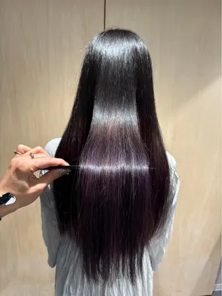ロング かがみ/メンテナンス カット無料のヘアスタイル