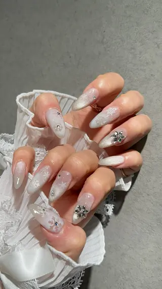 ネイル I-nailロング /ワンホン/キラキラのネイルデザイン