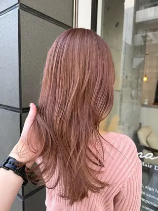 セミロング カラー 耳つぼ/クロスパーマ /イシグロのヘアスタイル