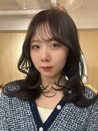 ミディアム ボブ/ベージュ /MIYUのヘアスタイル