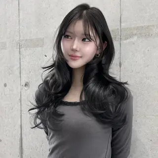 カラー セミロング 韓国ヘア💖Wカラー 💖透明感カラー💖のヘアスタイル