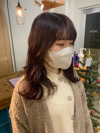 セミロング カラー 竹内 柚子のヘアスタイル