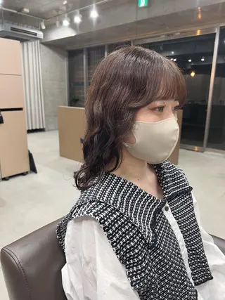 ミディアム パーマ ボブパーマコテ巻き風 パーマNo1深江秀平のヘアスタイル