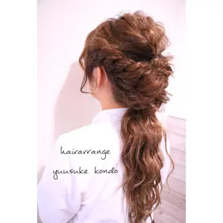 セミロング ロング パーマ _WHITE高槻店 yusukeのヘアスタイル
