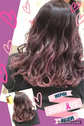 セミロング カラー 永島 桜のヘアスタイル