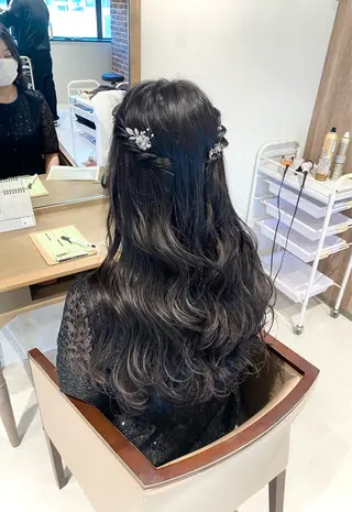 ヘアアレンジ 酸性ストレート/ブリ ーチなしWカラー河本のヘアスタイル