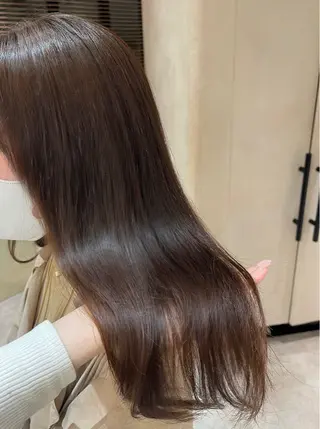 ロング カラー 顔周りカット/ 透明感カラー/ユナのヘアスタイル