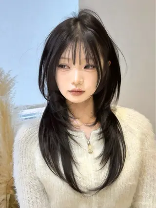 セミロング レイヤー/韓国❣️ 髪質改善/e_kiのヘアスタイル