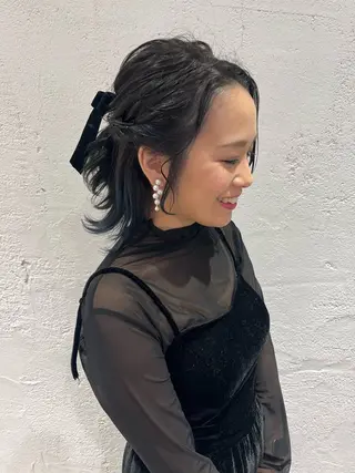 ミディアム カラー ヘアアレンジ 透明感カラー/ 髪質改善/レイヤーのヘアスタイル