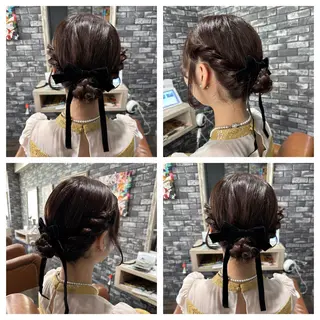 セミロング ヘアアレンジ 🎀推し活ヘアー🎀 Yuuna🐰💖のヘアスタイル