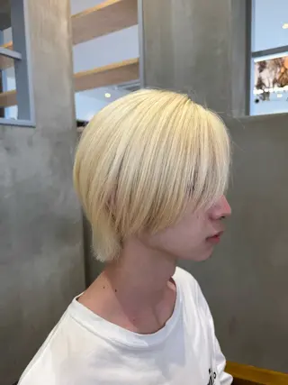 カラー メンズ ほの カラー特化/ ブリーチ/ボブのヘアスタイル