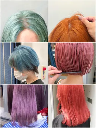 ミディアム カラー wカラー 指名No1かけるのヘアスタイル
