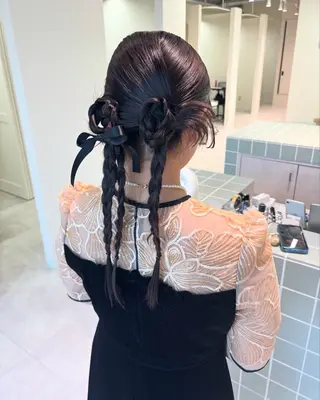 ロング ヘアアレンジ 広島/ヘアセット /ベージュ/わかなのヘアスタイル